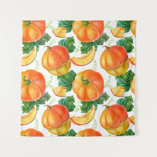 Tenture Citrouille orange sur arrière - plan blanc. Patte (Devant)