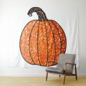 Tenture Citrouille parties scintillant (En situation (horizontale))