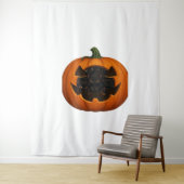 Tenture Citrouille plein de chatons - Chat noir mignon Hal (En situation)