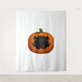 Tenture Citrouille plein de chatons - Chat noir mignon Hal (Devant)