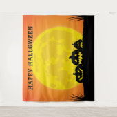 Tenture Citrouille pleine lune Halloween (Devant)