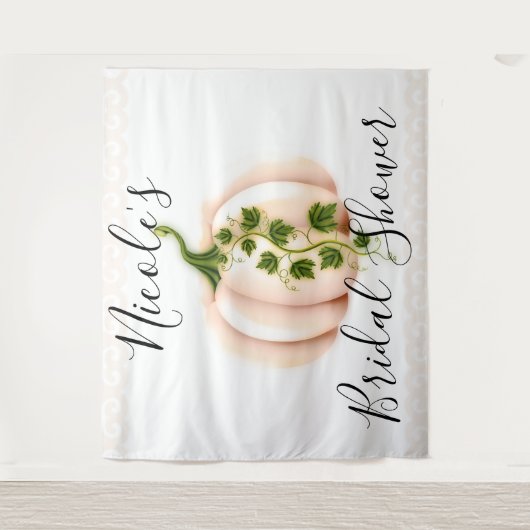 Tenture Citrouille rose pâle Storybook Mariage de automne  (Devant)