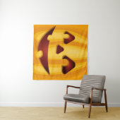 Tenture Citrouille sculpté souriant design Halloween (En situation (horizontale))