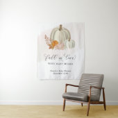 Tenture Citrouilles Blanches Tombent en Amour Baby Shower  (En situation)