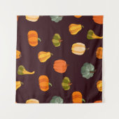 Tenture Citrouilles colorés : Élégance d'automne foncé. (Devant (Horizontal))