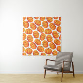 Tenture Citrouilles d'aquarelle : motif des cultures d'aut (En situation (horizontale))