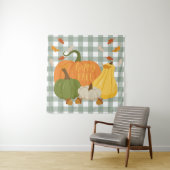 Tenture Citrouilles de l'automne heureux (En situation)