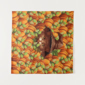 TENTURE CITROUILLES DE THANKSGIVING CHAT MIGNON (Devant (Horizontal))