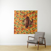 TENTURE CITROUILLES DE THANKSGIVING CHAT MIGNON (En situation (horizontale))