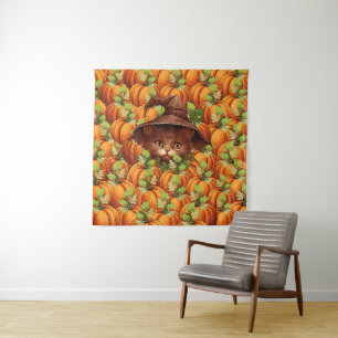 TENTURE CITROUILLES DE THANKSGIVING CHAT MIGNON