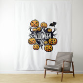 Tenture Citrouilles d'Halloween (En situation)