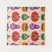 Tenture Citrouilles effrayantes dans des costumes effrayan (Devant (Horizontal))