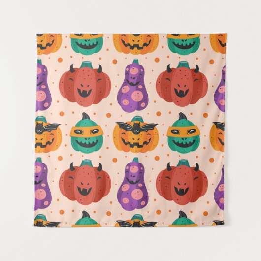 Tenture citrouilles éffrayants en costumes effrayants. Joy (Devant)