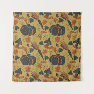 Tenture Citrouilles et carottes motif sans soudure