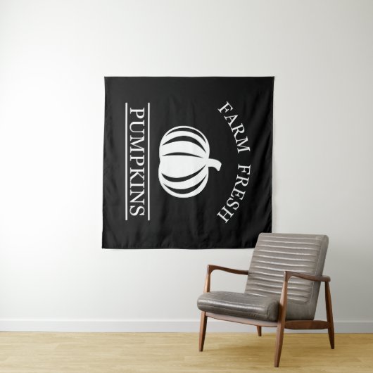 Tenture Citrouilles frais de ferme automne (En situation (horizontale))