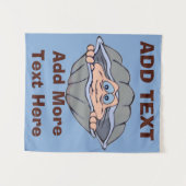 Tenture Clam, Barre d'huîtres, ajouter du texte, Tapisseri (Devant (Horizontal))