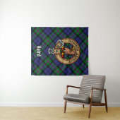 Tenture Clan Baird Crest sur Tartan (En situation (horizontale))
