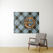 Tenture Clan Bell Crest sur Tartan (En situation (horizontale))