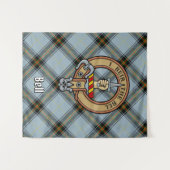 Tenture Clan Bell Crest sur Tartan (Devant (Horizontal))