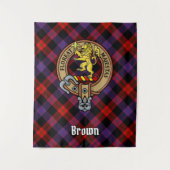 Tenture Clan Brown Crest sur Tartan (Devant)