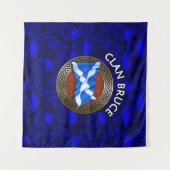Tenture Clan Bruce Tartan Knot & Flag (Devant (Horizontal))