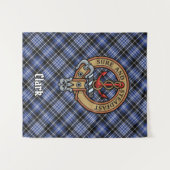 Tenture Clan Clark Crest sur Tartan (Devant (Horizontal))