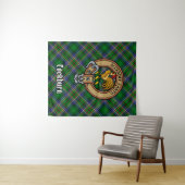 Tenture Clan Cockburn Crest sur Tartan (En situation (horizontale))