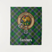 Tenture Clan Cockburn Crest sur Tartan (Devant)