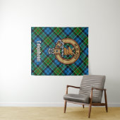 Tenture Clan Colquhoun Crest sur Tartan (En situation (horizontale))