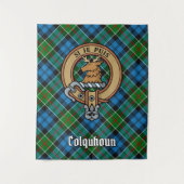 Tenture Clan Colquhoun Crest sur Tartan (Devant)