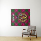 Tenture Clan Crawford Crest sur Tartan (En situation (horizontale))