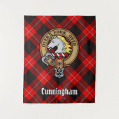 Tenture Clan Cunningham Crest sur Tartan (Devant)
