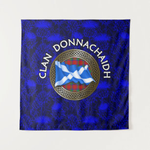 Tenture Clan Donnachaidh   Robertson Tartan Knot & Flag