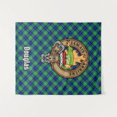 Tenture Clan Douglas Crest sur Tartan (Devant (Horizontal))