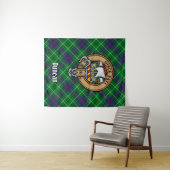 Tenture Clan Duncan Crest over Tartan (En situation (horizontale))