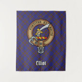 Tenture Clan Elliot Crest sur Tartan moderne (Devant)