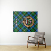Tenture Clan Ferguson Crest sur Tartan (En situation (horizontale))