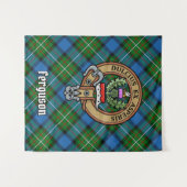 Tenture Clan Ferguson Crest sur Tartan (Devant (Horizontal))