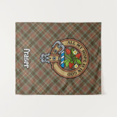 Tenture Clan Fraser Crest sur le tartare de chasse Patinée (Devant (Horizontal))