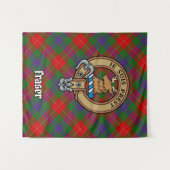 Tenture Clan Fraser de Lovat Crest sur Tartan (Devant (Horizontal))
