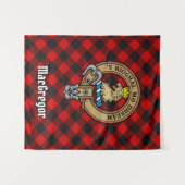 Tenture Clan Gregor Crest sur Rob Roy Tartan (Devant (Horizontal))
