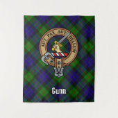 Tenture Clan Gunn Crest sur Tartan (Devant)