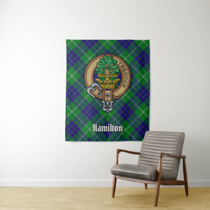 Tenture Clan Hamilton Crest sur la chasse Tartan