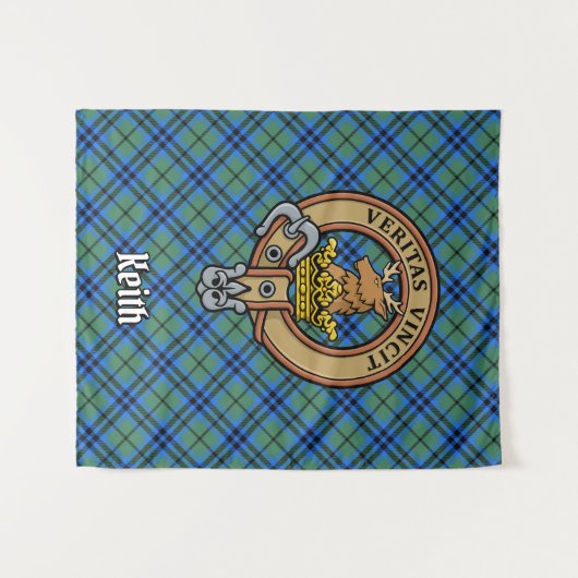 Tenture Clan Keith Crest sur Tartan (Devant (Horizontal))