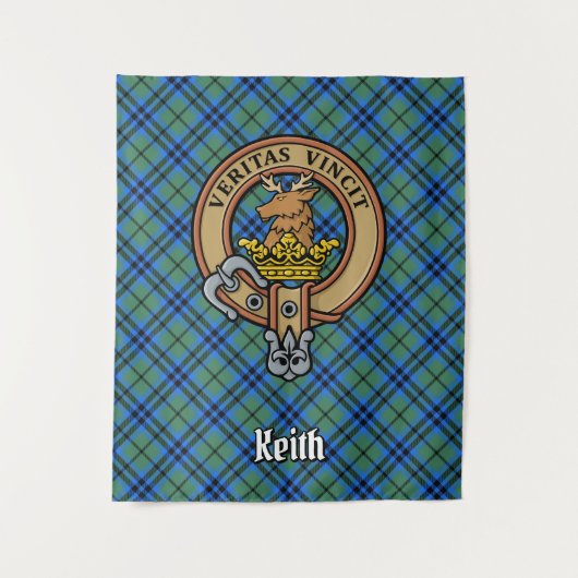 Tenture Clan Keith Crest sur Tartan (Devant)