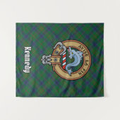 Tenture Clan Kennedy Crest sur Tartan (Devant (Horizontal))