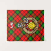 Tenture Clan Kerr Crest sur Tartan (Devant (Horizontal))