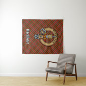Tenture Clan MacAlister Crest sur Tartan (En situation (horizontale))