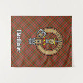 Tenture Clan MacAlister Crest sur Tartan (Devant (Horizontal))