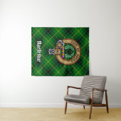 Tenture Clan MacArthur Crest sur Tartan (En situation (horizontale))